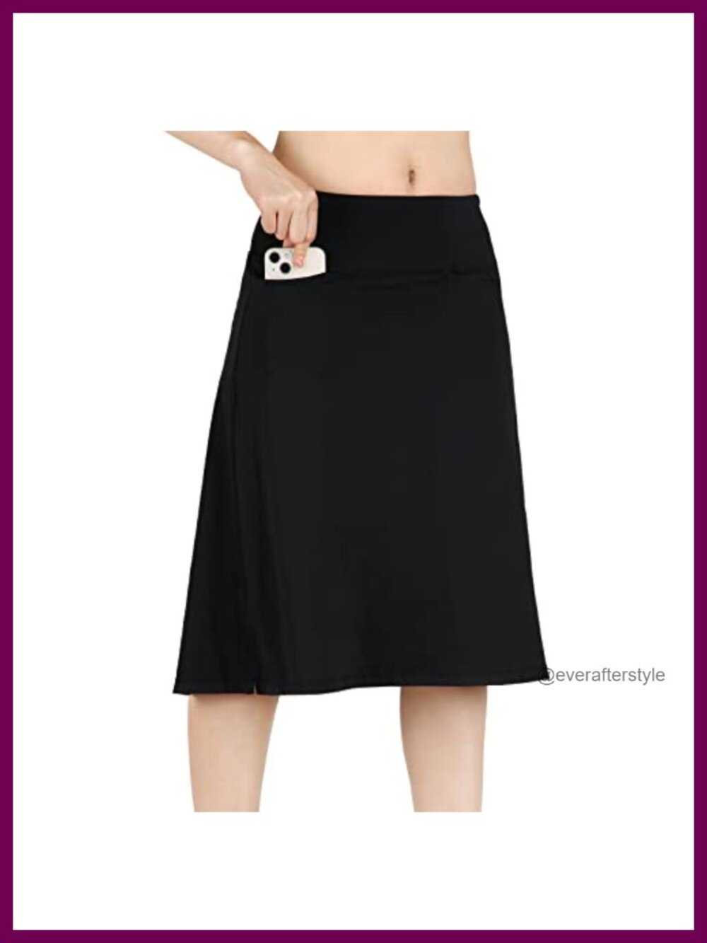 Womens Knee Length Skorts with Pockets High Waisted Athletic Midi Skirt